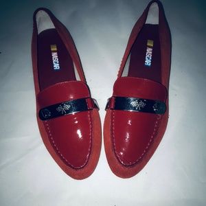 Nascsar Red Patent and Suede Flat Sz7M